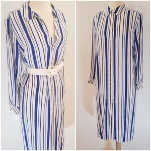 Chicos Striped Maxi Tunic Dress/Coverup